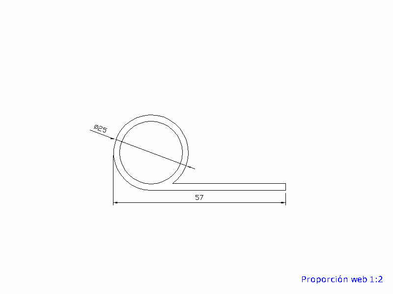 Perfil de Silicona P965A18 - formato tipo Nota musical - forma irregular