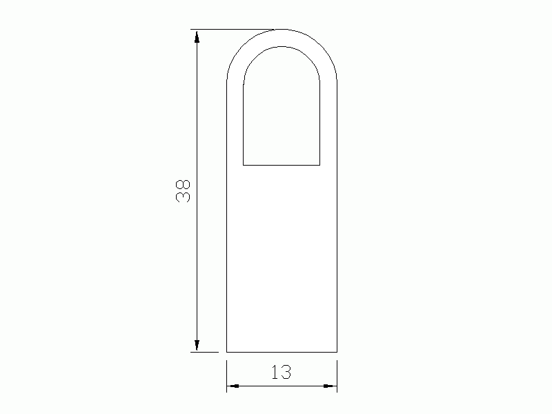 Perfil de Silicona P965A9 - formato tipo D - forma irregular