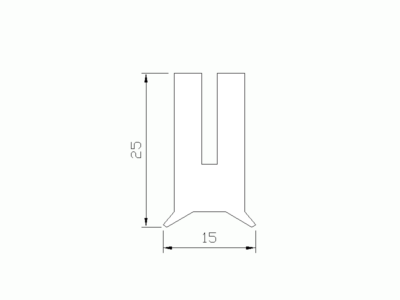 Perfil de Silicona P965AD - formato tipo U - forma irregular