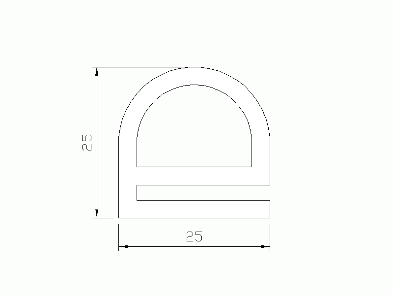 Perfil de Silicona P965AE - formato tipo e - forma irregular