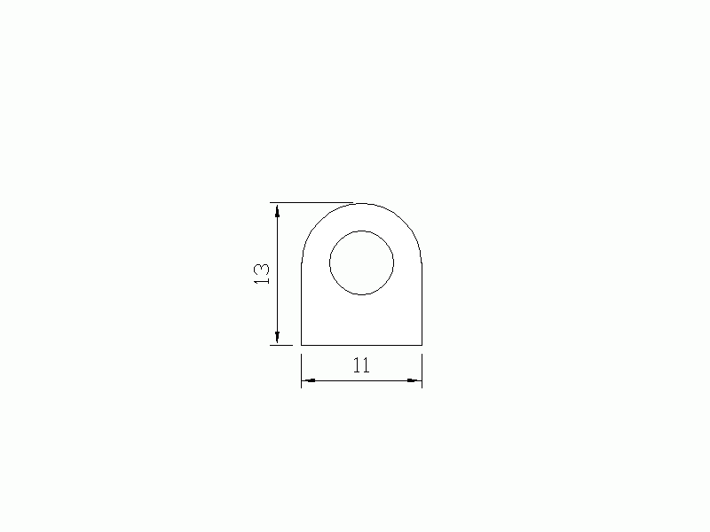 Perfil de Silicona P965AF - formato tipo D - forma irregular