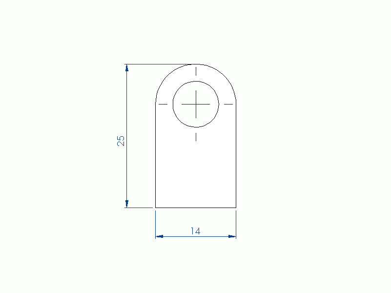 Perfil de Silicona P965AG - formato tipo D - forma irregular