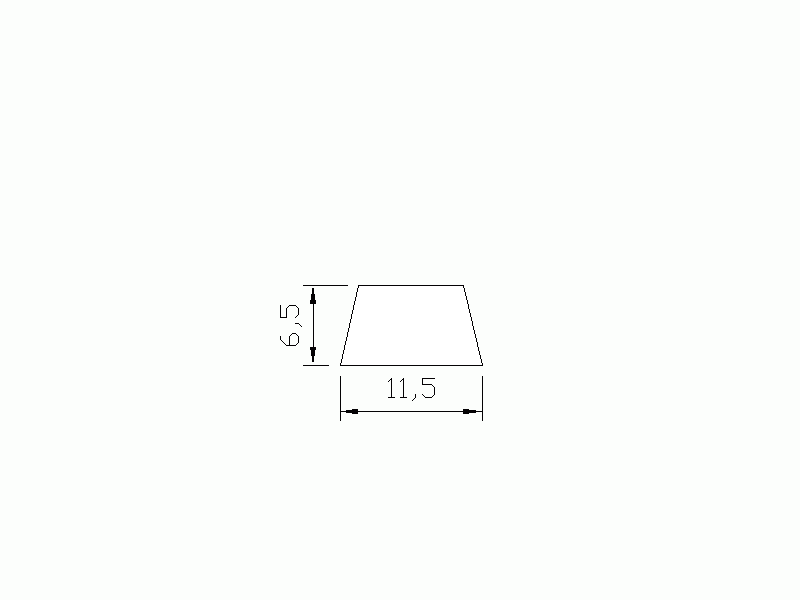 Perfil de Silicona P965AK - formato tipo Trapecio - forma irregular