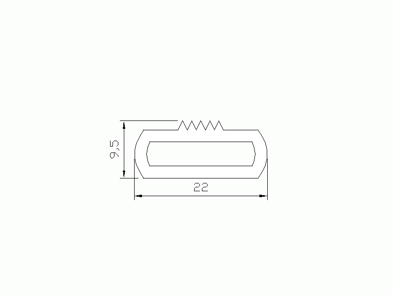 Perfil de Silicona P965AZ - formato tipo D - forma irregular