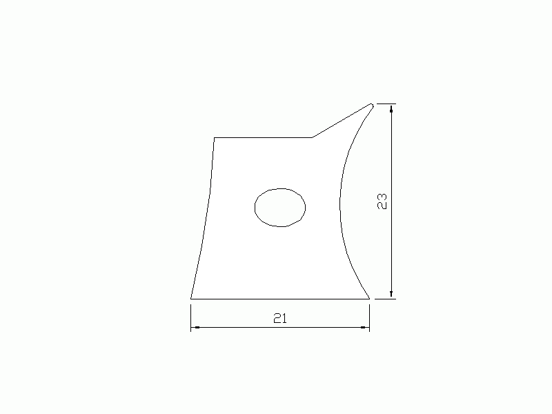 Perfil de Silicona P965BE - formato tipo D - forma irregular