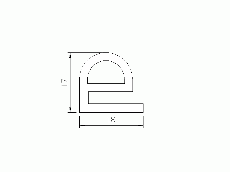 Perfil de Silicona P965C - formato tipo e - forma irregular