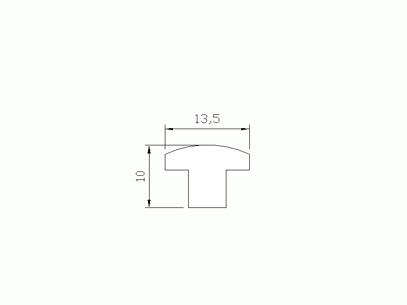 Perfil de Silicona P965CI - formato tipo T - forma irregular