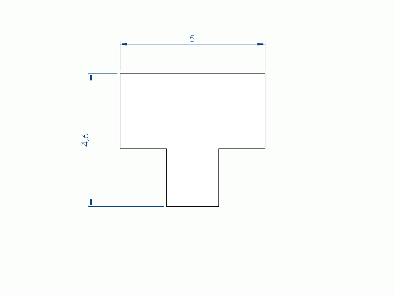Perfil de Silicona P96786A - formato tipo T - forma irregular