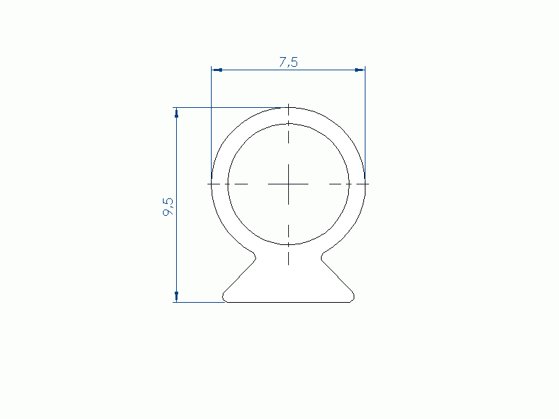 Perfil de Silicona P96913BV - formato tipo Lampara - forma irregular