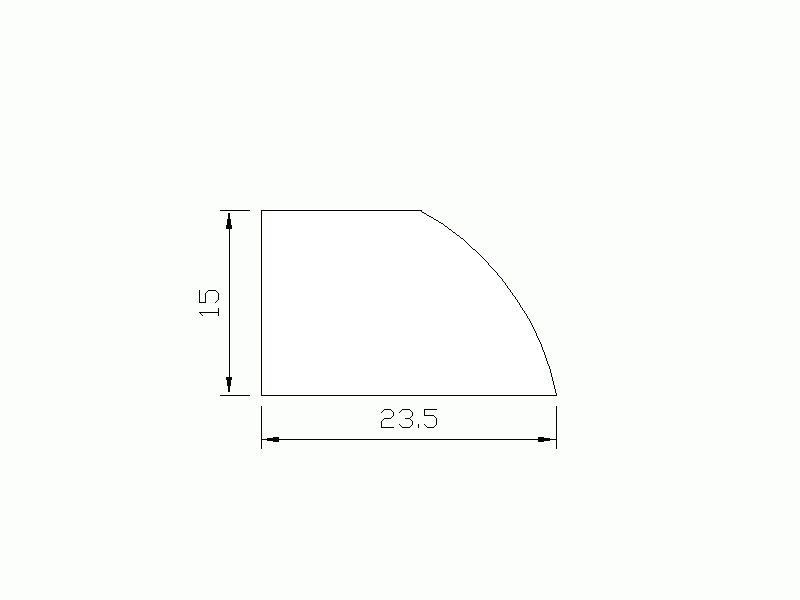 Perfil de Silicona P971 - formato tipo D - forma irregular