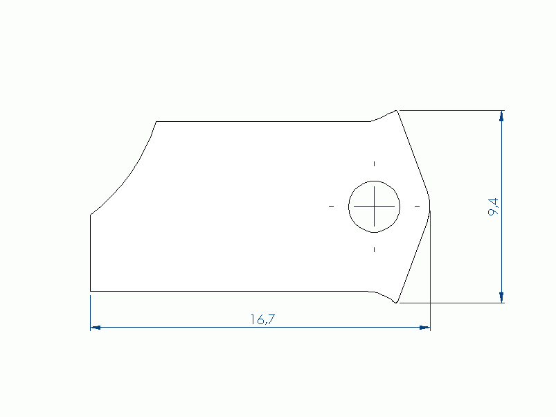 Perfil de Silicona P97167F - formato tipo Trapecio - forma irregular