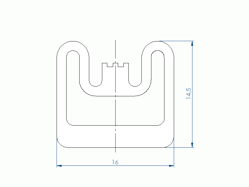 Perfil de Silicona P97279AF - formato tipo D - forma irregular