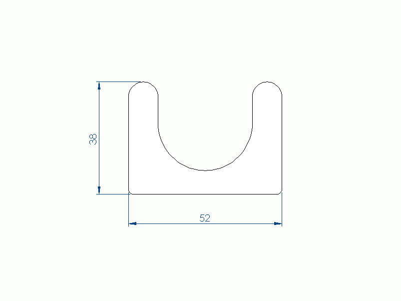 Perfil de Silicona P97279IP - formato tipo U - forma irregular