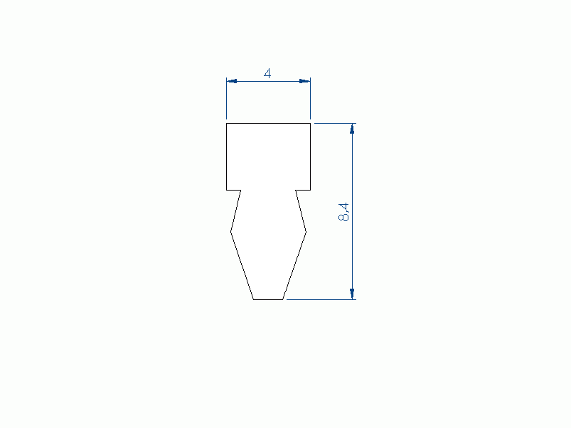 Perfil de Silicona P97417A - formato tipo Doble Agujero - forma irregular