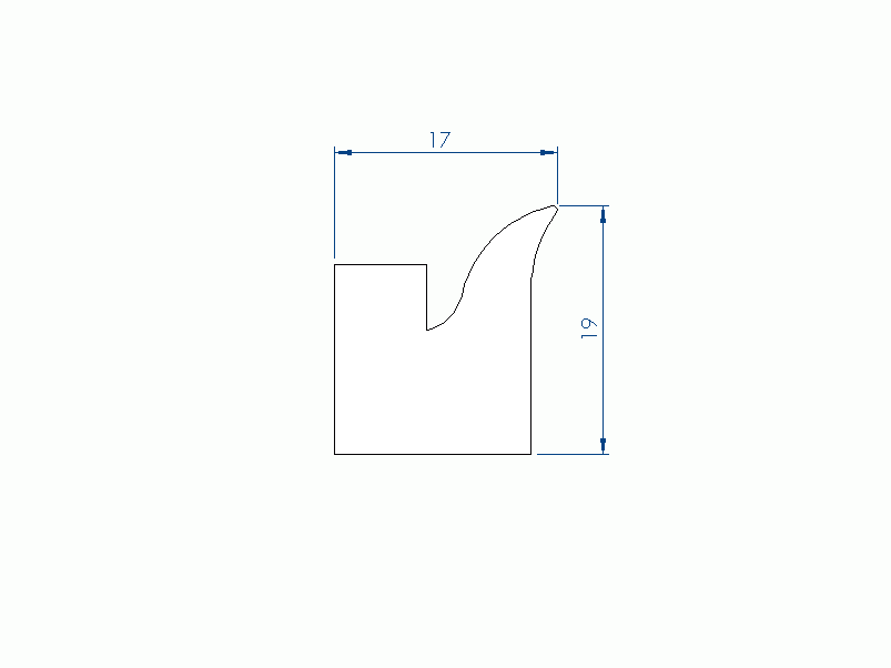 Perfil de Silicona P97594AR - formato tipo Labiado - forma irregular