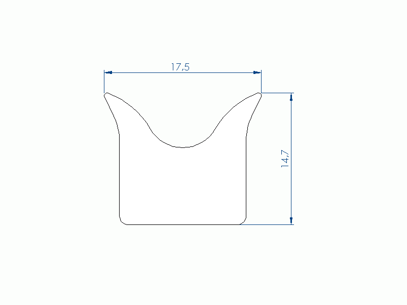 Perfil de Silicona P97625F - formato tipo Cuernos - forma irregular