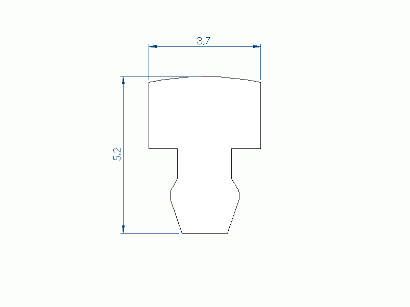 Perfil de Silicona P98394M - formato tipo Lampara - forma irregular