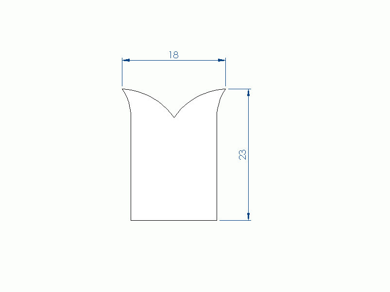 Perfil de Silicona P98437C - formato tipo Cuernos - forma irregular