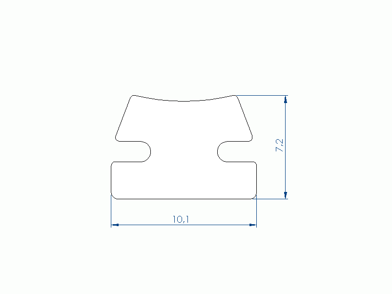 Perfil de Silicona P98586B - formato tipo Lampara - forma irregular