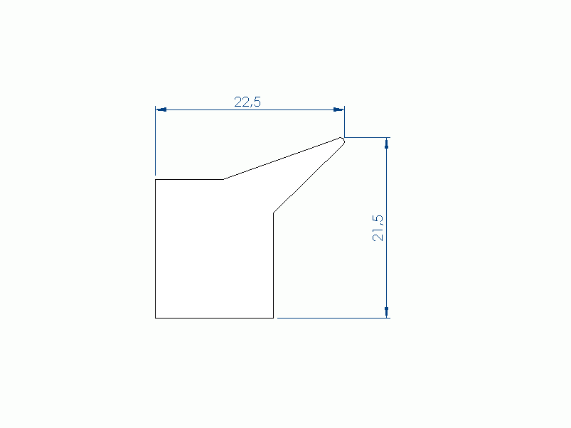 Perfil de Silicona P98838A - formato tipo Labiado - forma irregular