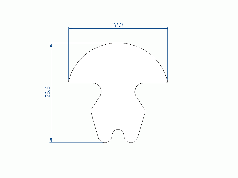 Perfil de Silicona P98892A - formato tipo Lampara - forma irregular