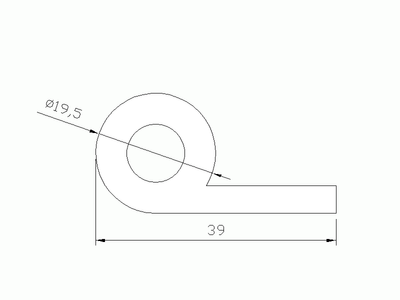 Perfil de Silicona P991E - formato tipo Nota musical - forma irregular