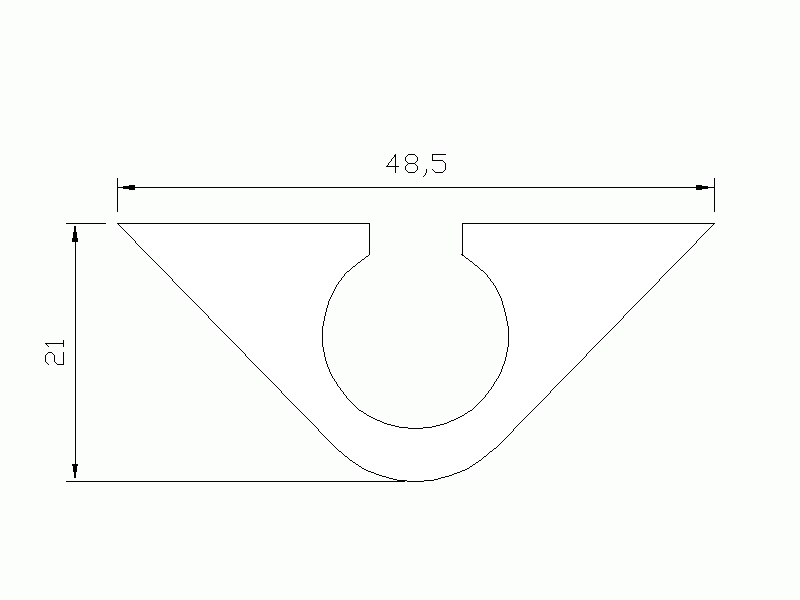 Perfil de Silicona P991L - formato tipo U - forma irregular