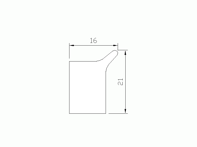 Perfil de Silicona P991P - formato tipo Labiado - forma irregular