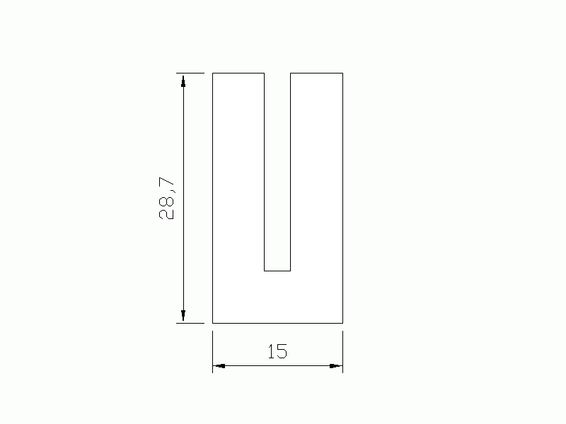 Perfil de Silicona P991T - formato tipo U - forma irregular