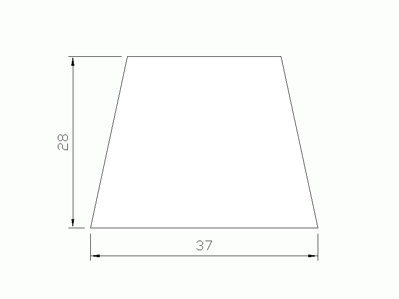 Perfil de Silicona P991Z - formato tipo Trapecio - forma irregular