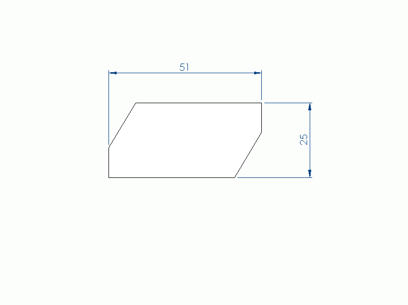 Perfil de Silicona PE10822FZ - formato tipo Trapecio - forma irregular