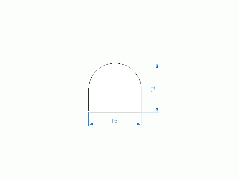 Perfil de Silicona PE11185CS - formato tipo D - forma irregular