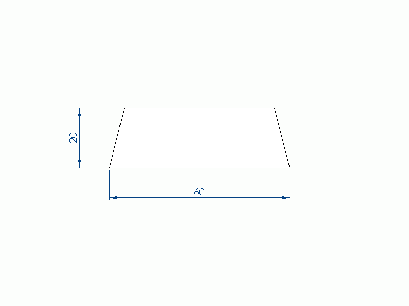 Perfil de Silicona PE94315BM - formato tipo Trapecio - forma irregular