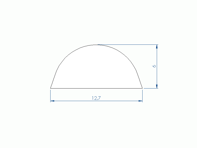 Perfil de Silicona PE95972K - formato tipo D - forma irregular