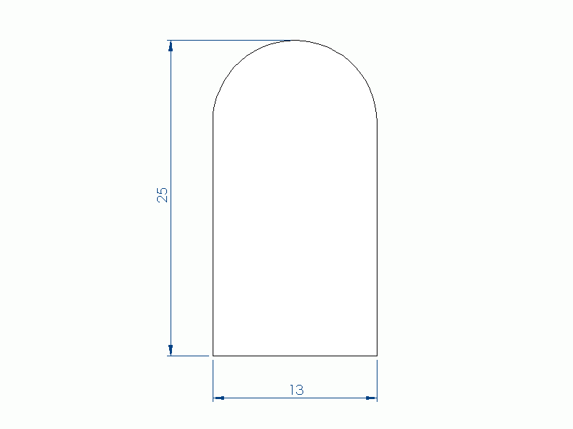 Perfil de Silicona PE96176Z - formato tipo D - forma irregular