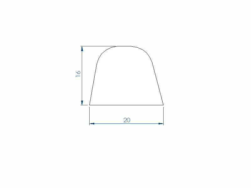 Perfil de Silicona PEWH16H96376A - formato tipo D - forma irregular