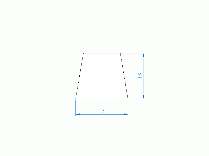 Perfil de Silicona PEWH25H93054A - formato tipo Trapecio - forma irregular