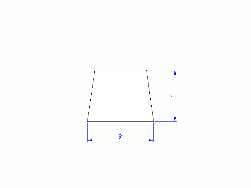 Perfil de Silicona PEWH25H93493B - formato tipo Trapecio - forma irregular