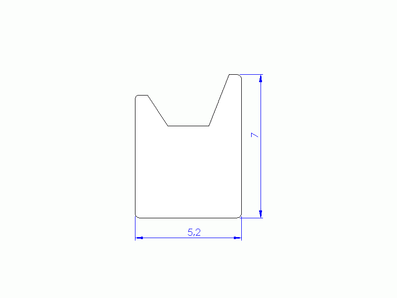 Perfil de Silicona PEWH25H95714B - formato tipo Cuernos - forma irregular