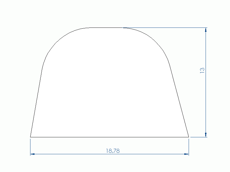 Perfil de Silicona PEWH25H96376D - formato tipo D - forma irregular