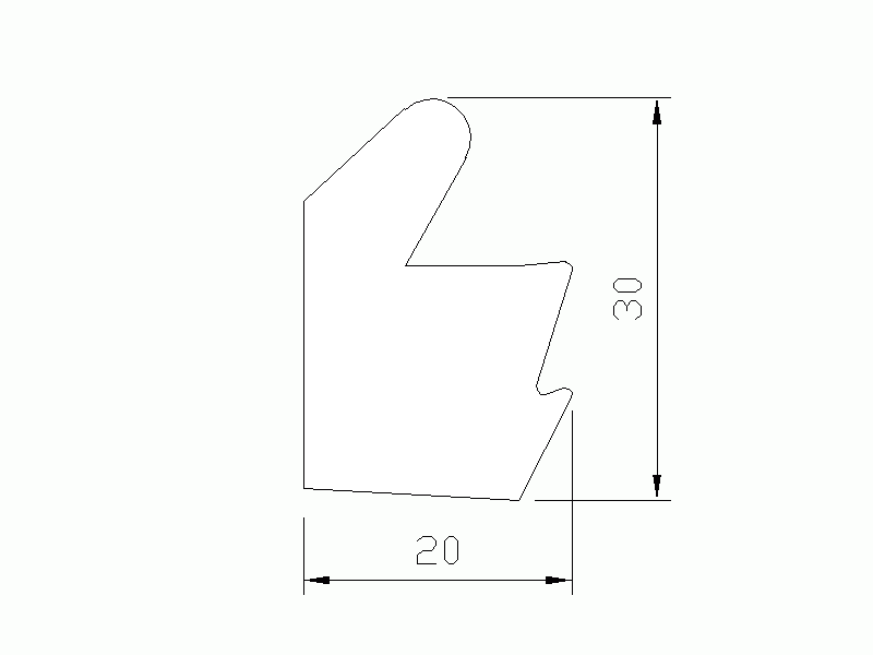 Perfil de Silicona PIC1 - formato tipo Labiado - forma irregular