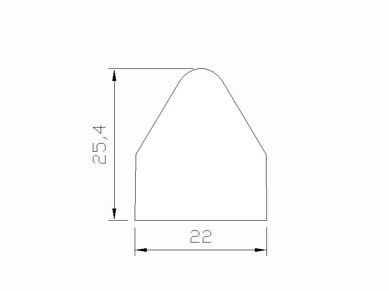 Perfil de Silicona PIC2 - formato tipo D - forma irregular