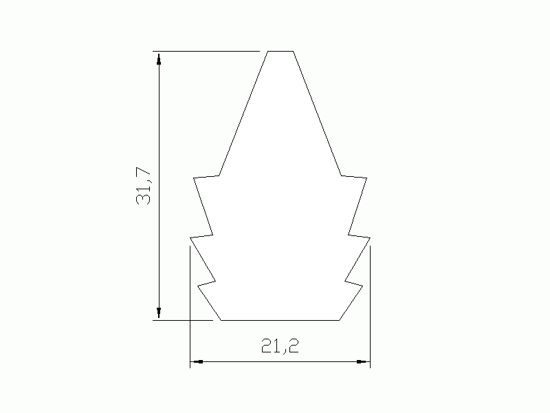Perfil de Silicona PIC4 - formato tipo D - forma irregular
