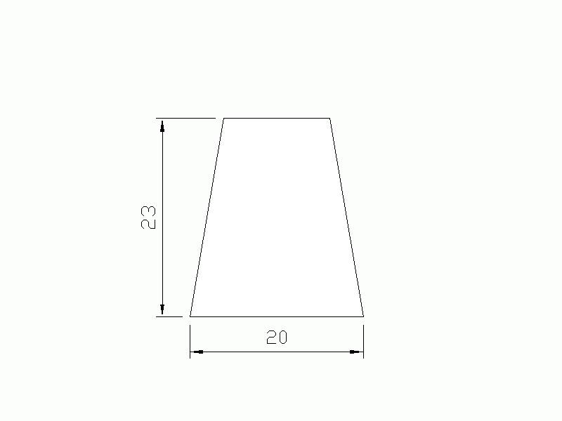 Perfil de Silicona PM4 - formato tipo Trapecio - forma irregular