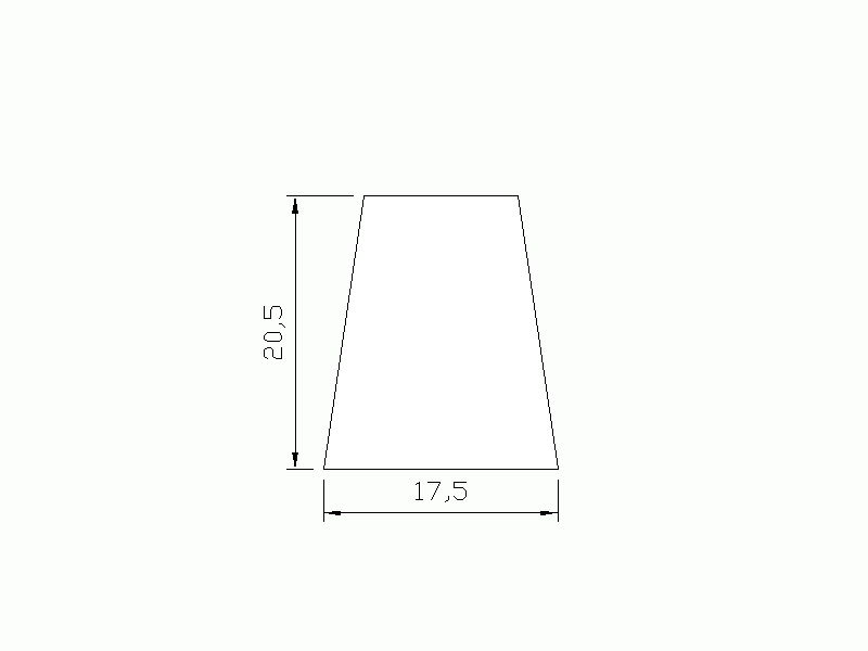 Perfil de Silicona PM5 - formato tipo Trapecio - forma irregular