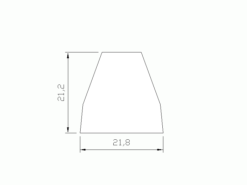 Perfil de Silicona PM6 - formato tipo D - forma irregular