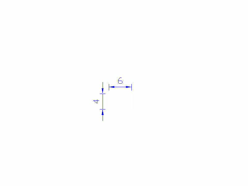 Perfil de Silicona PSE0,160604 - formato tipo Rectángulo Esponja - forma regular