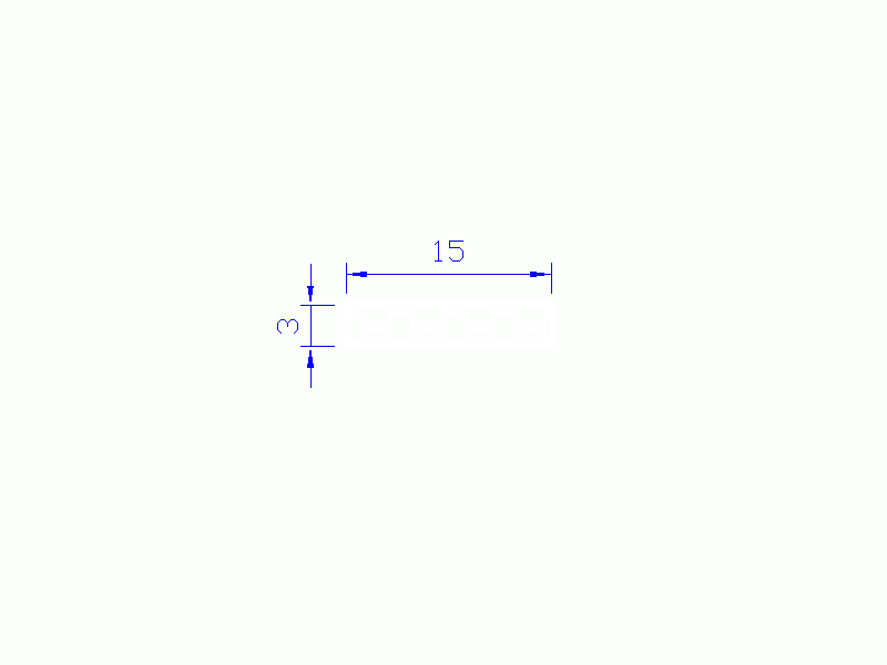 Perfil de Silicona PSE0,161503 - formato tipo Rectángulo Esponja - forma regular