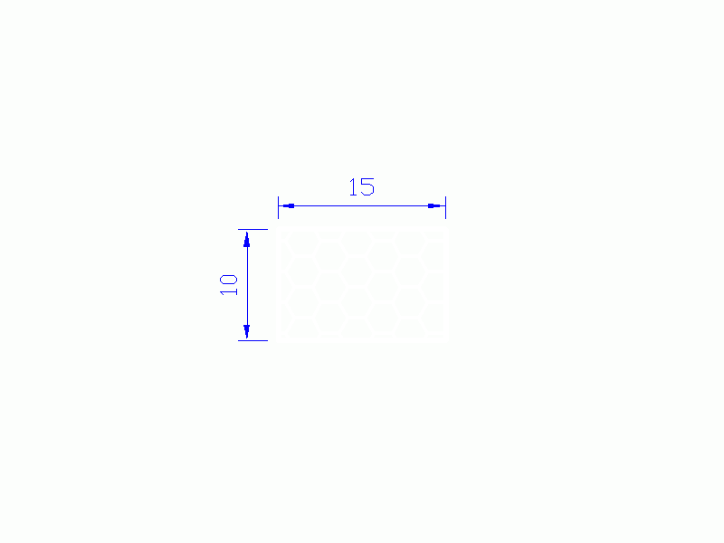 Perfil de Silicona PSE0,161510 - formato tipo Rectángulo Esponja - forma regular