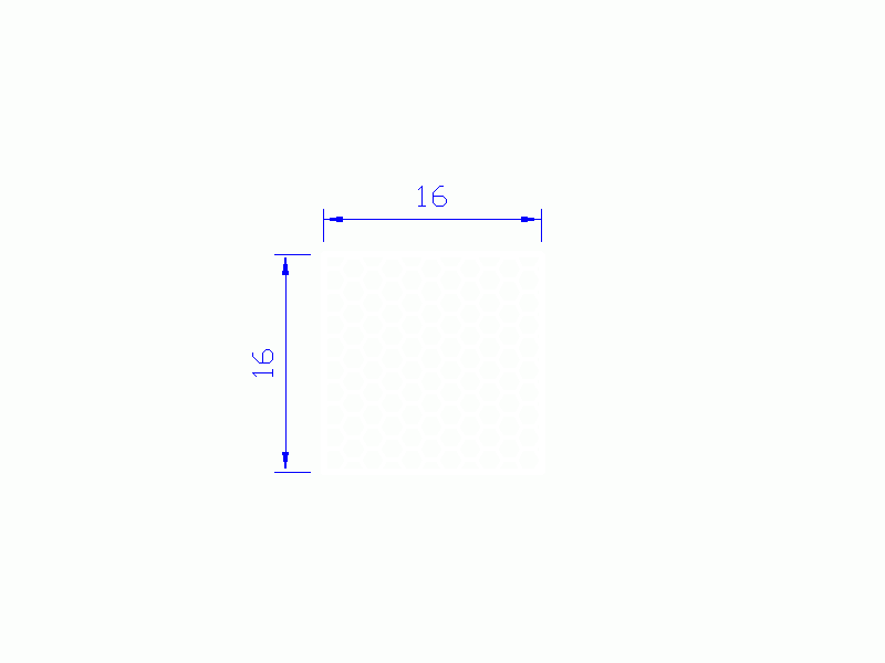 Perfil de Silicona PSE0,161616 - formato tipo Cuadrado Esponja - forma regular